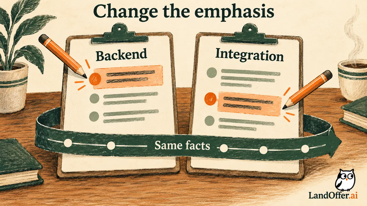 Backend and Integration clipboards share one factual timeline while highlighting different supported tasks
