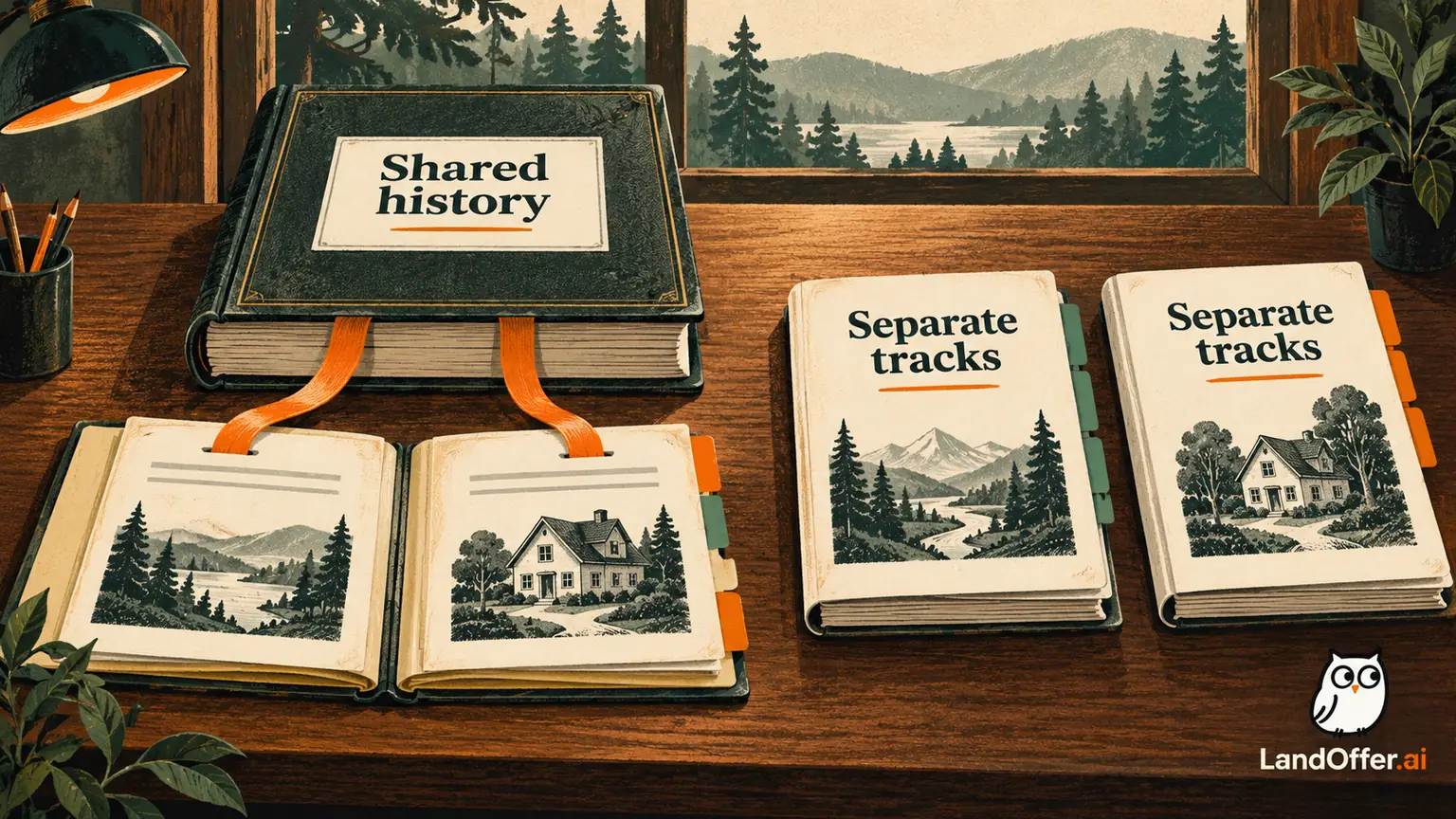 One shared factual ledger feeds two role folders while a separate set of research dossiers follows its own tracks.